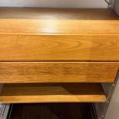 無印良品　ステンレスユニットシェルフ　オーク材の画像