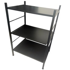 近日処分【無料】 レンジラック　レンジ台　スライド棚　ブラックの画像