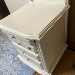 木製　4段チェスト（棚）キャスター付きの画像