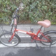 整備済み中古自転車　20インチ　税別￥8.980-　折り畳み自転車　外装６段　オレンジ1230の画像