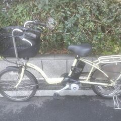 電動20インチ　税別￥45.273-　新基準パナソニックギュットミニ　大容量カゴでお買い物・ペットと一緒に　幼児二人乗り対応　良品8.9Ah　グリーン系1230　電動自転車　３ヶ月保証の画像