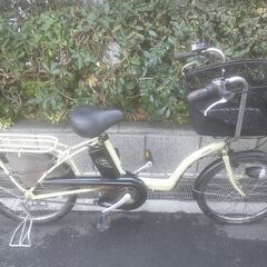 電動20インチ　税別￥45.273-　新基準パナソニックギュットミニ　大容量カゴでお買い物・ペットと一緒に　幼児二人乗り対応　良品8.9Ah　グリーン系1230　電動自転車　３ヶ月保証の画像