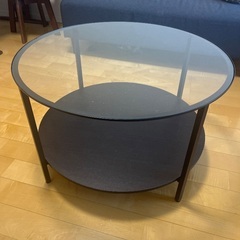 【無料】IKEAテーブル　商品名：VITTSJÖ ヴィットショー コーヒーテーブル, ブラックブラウン/ガラス, 75 cmの画像
