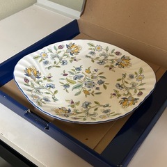 Minton製ハドンホールブルー　オーバルプレートの画像