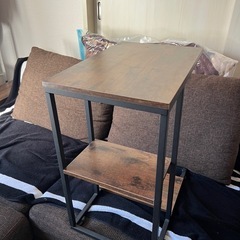 サイドテーブル 黒茶の画像