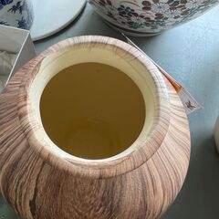 リサイクルショップどりーむ鹿大前店　No.782　壺　花瓶　木目柄の画像