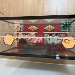  雛人形 親王飾り一式（元箱あり） ガラスケース　引き取り限定の画像