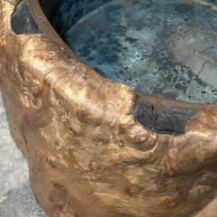 無垢材 木製 火鉢 内銅 手炙り 古道具 アンティーク 古民家 骨董品 想古匣の画像