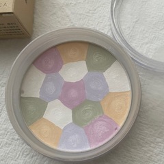 美品★無印良品★UVベースブルーUVプレスパウダーアイカラーゴールド３点セットの画像