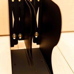 おしゃれ本立て ブックスタンド 伸縮自在 ブックエンド 金属製 3仕切り A4対応 ブラックの画像