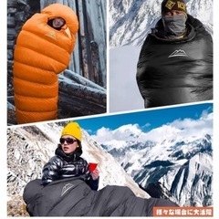 ❤️新品未使用❤️寝袋 シュラフ　ブラック　丸洗い可能 オールシーズン　軽量 保温 -15度耐寒 防水　 マミー型  キャンプ アウトドア☘️の画像