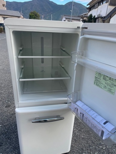 北九州市内配送無料　保証付き エディオン 冷蔵庫 149L レトロ調 ANG-RE151-A1 2019年製