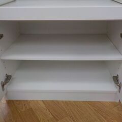 ミドルレンジボード ホワイト 幅60×高89㎝ レンジ台 キッチン収納 食器棚 白　西岡店の画像