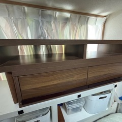 テレビボード テレビ台 スライド AVローボード 台 ブラウン 木 茶色 収納の画像