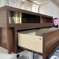 テレビボード テレビ台 スライド AVローボード 台 ブラウン 木 茶色 収納の画像