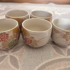 九谷焼き湯呑み5個の画像