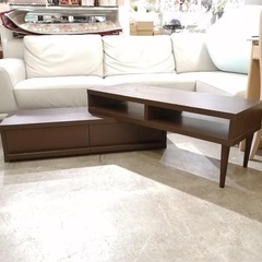 テレビボード テレビ台 スライド AVローボード 台 ブラウン 木 茶色 収納の画像