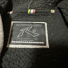 グレー フード付きパーカー XL フロントジップ フリース裏地の画像