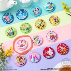 Disney Characters 刺繍缶バッジビスケット2 ／おしゃれキャットの画像