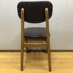 Rasic ラシック ダイニングチェア 1脚 木製フレーム 合皮座面 背もたれ鋲打ち カフェ風 店舗什器にも　【糸島市内 送料無料】251230-4の画像