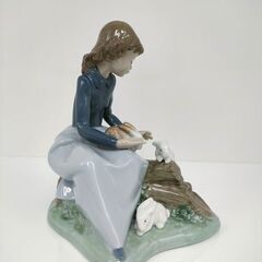NAO 陶器人形 1026 ウッドランドフレンズ woodland Friends ポーセリン ナオ フィギュリ 女の子 うさぎ リヤドロ LLADRO 置物 札幌 北20条店の画像