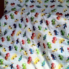 記名あり・持ち運びバッグつき　お昼寝敷布団&掛け布団の画像