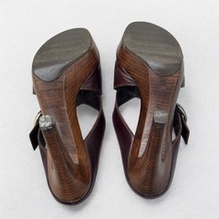 YSL ミュール サンダル 22cm ブラウン イヴサンローラン リヴゴーシュ ハイヒールの画像