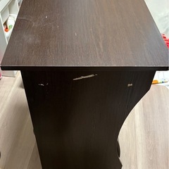 木目調PCデスク 60cm幅（キーボードスライダー・キャスター付）の画像