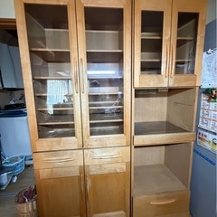 木製 食器棚 レンジボードの画像