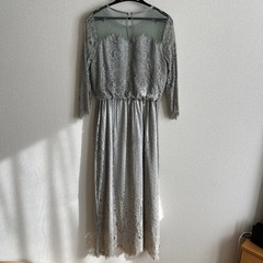 グリーンレーベルリラクシング グリーン レース 長袖 マキシドレスの画像