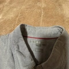 ユニクロ グレー ネルシャツ XLサイズ  SLIM FITの画像