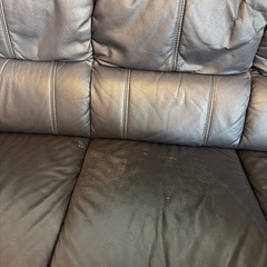革のソファ　　ダークグレー　3人用の画像