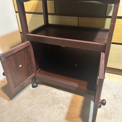 ヤマソロ キャビネットワゴン ダークブラウン の画像