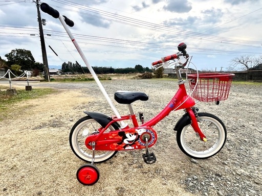 かじ取り棒付き子供自転車14インチ