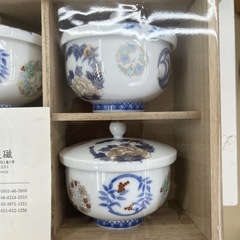 【ドリーム池田店♪ジモティ割対象品】未使用品　深川製磁　蓋付き茶器　5客セット【99680000040390】の画像