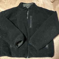 黒×カーキ リバーシブル ジャケット L フリース×キルティングの画像