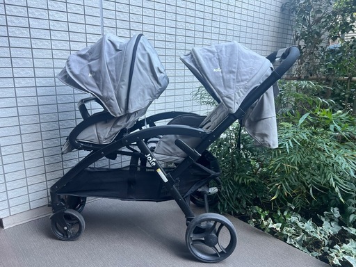 Joie(ジョイー) 2人乗りベビーカー エヴァライトデュオ グレー　レインカバー付き