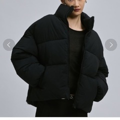 ブルゾン ダウン 黒 ブラック L ミドル丈 FEKETE 韓国 の画像