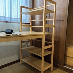 収納棚付きデスクの画像