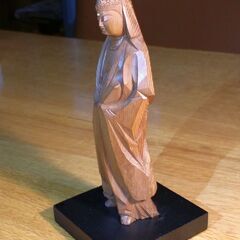 飛騨高山 一位一刀彫の観音様 アンティークの画像