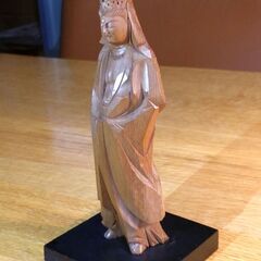 飛騨高山 一位一刀彫の観音様 アンティークの画像