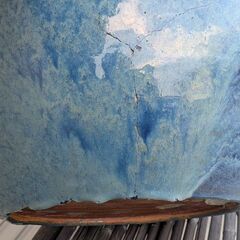 火鉢　直径49cm　メダカ鉢　睡蓮鉢　水瓶　ガーデニング　庭　造園　金魚鉢 アンティーク レトロ　青色　灰入りの画像