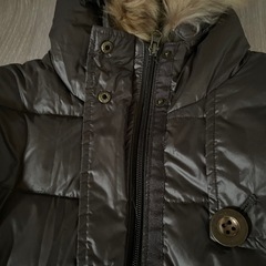 ロングダウンコート　茶色の画像