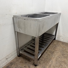 アズマ　azuma　ステンレス　業務用　2層シンク流し台　厨房　飲食店　W１２００ｘD４５０ｘH８００ｍｍの画像