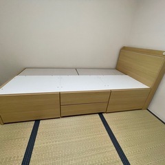 ニトリ　収納付きシングルベッド　の画像