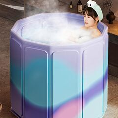 <1/2まで>【美品】ポータブルバスタブ コンパクト 保温 持ち運び便利 多機能の画像