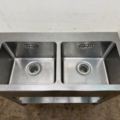 マルゼン　MARUZEN　業務用　ステンレス　2層シンク流し台　厨房　飲食店　W９００ｘD４５０ｘH８００ｍｍの画像