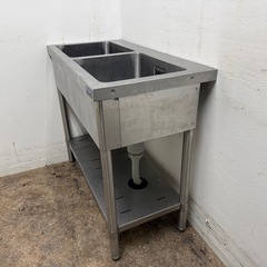 マルゼン　MARUZEN　業務用　ステンレス　2層シンク流し台　厨房　飲食店　W９００ｘD４５０ｘH８００ｍｍの画像