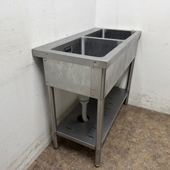 マルゼン　MARUZEN　業務用　ステンレス　2層シンク流し台　厨房　飲食店　W９００ｘD４５０ｘH８００ｍｍの画像