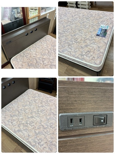 ジモティー限定価格！S141 ⭐ FranceBed フランスベッド シングルベッド  引き出し＆コンセント＆ライト付き 幅98cm USED